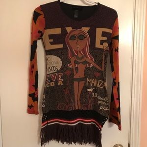 Custo Barcelona long top with fringe